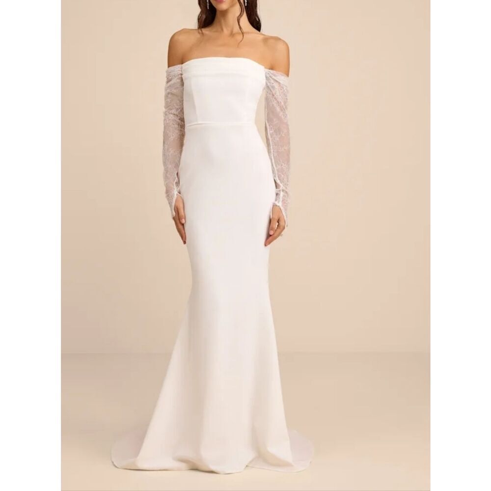 NWT Lulus Anabella Off-the-Shoulder Mermaid Maxi Dress Size Small